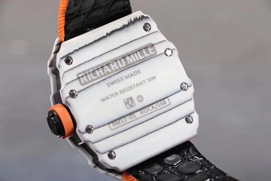 Richard Mille Replica RM 12-01 Orange Fabric Cloth Material Strap