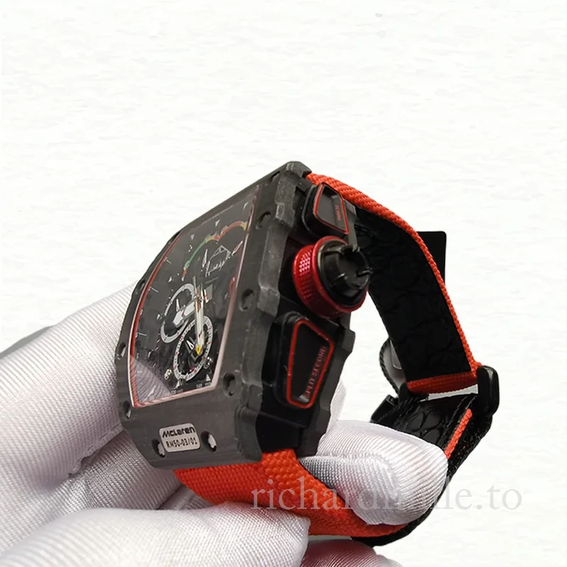 Richard Mille RM50-03 Mechanical Men Canvas Strap Titanium Watch