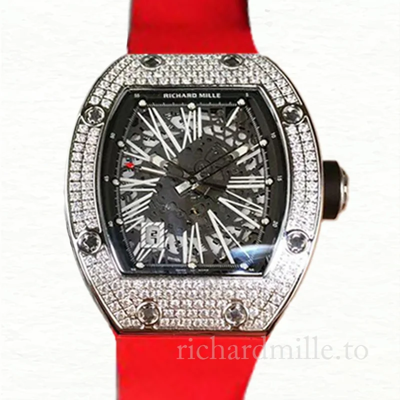 Richard Mille RM023 Mechanical Men Rubber Band Watch Diamond Bezel