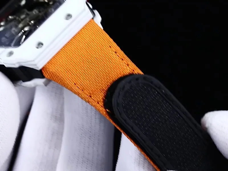Luxury Swiss Richard Mille RM 27-02 Replica Rafael Nadal Floating Tourbillon Watch – Carbon TPT Case, Orange Nylon Strap