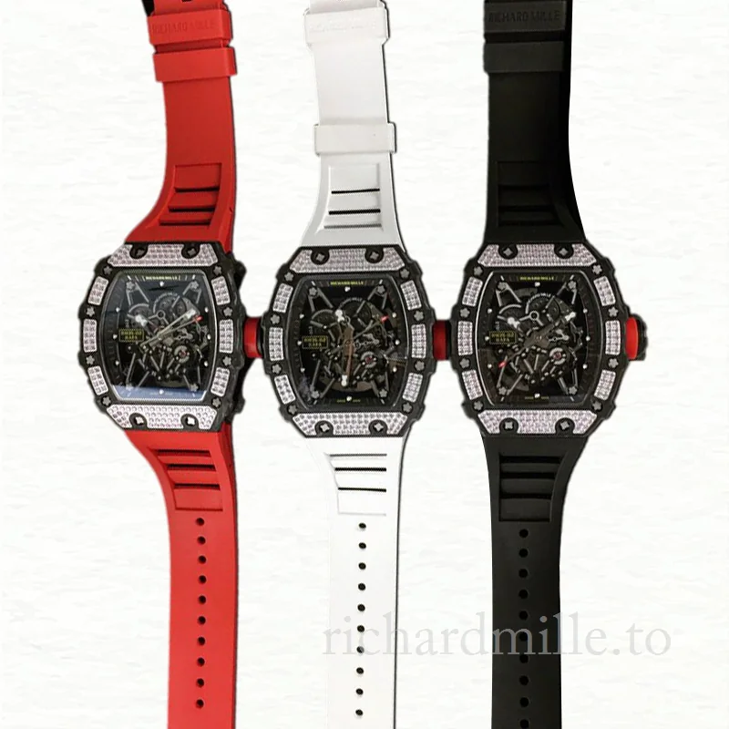 Richard Mille RM35-02 Men Mechanical Watch Transparent Dial
