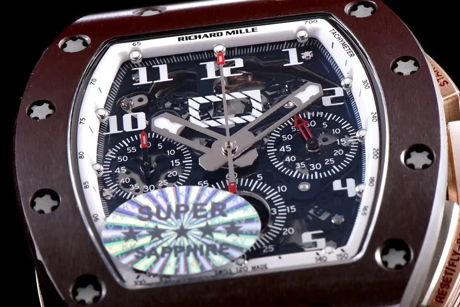 Richard Mille Replica RM 011 Brown Rubber Strap
