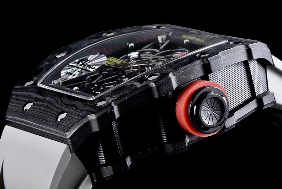 Richard Mille Replica RM 35 Grey Strap Imported Carbon Fiber Material Bezel