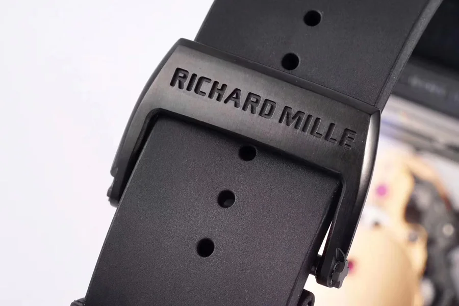Richard Mille Replica RM 052 Black Rubber Strap Black Ceramic Material Case