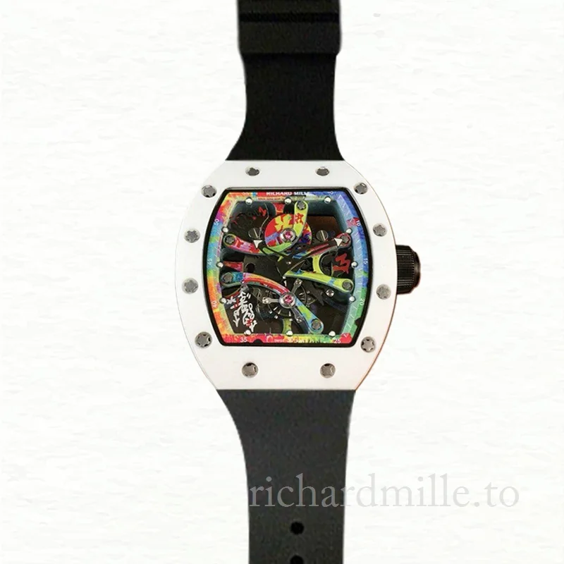 Richard Mille RM68-01 Hand Wind Men Transparent Dial Ceramics Bezel Watch