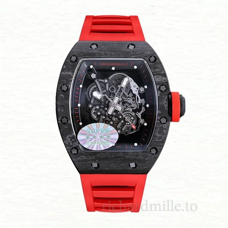 Richard Mille RM055 Automatic Men Dot Watch Transparent Dial