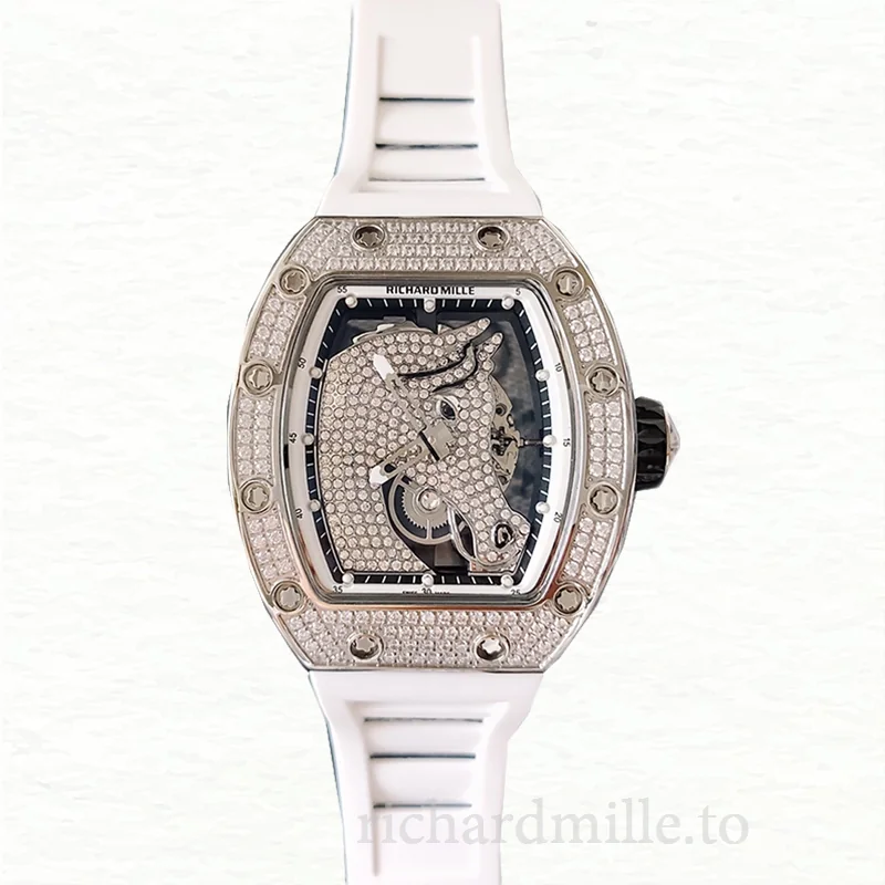 Richard Mille RM52-02 Men Mechanical Watch Diamond Bezel