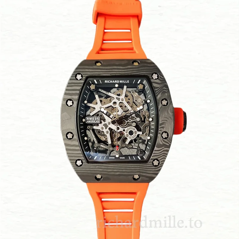 Richard Mille RM35 Mechanical Men Rubber Band Skeleton Dial