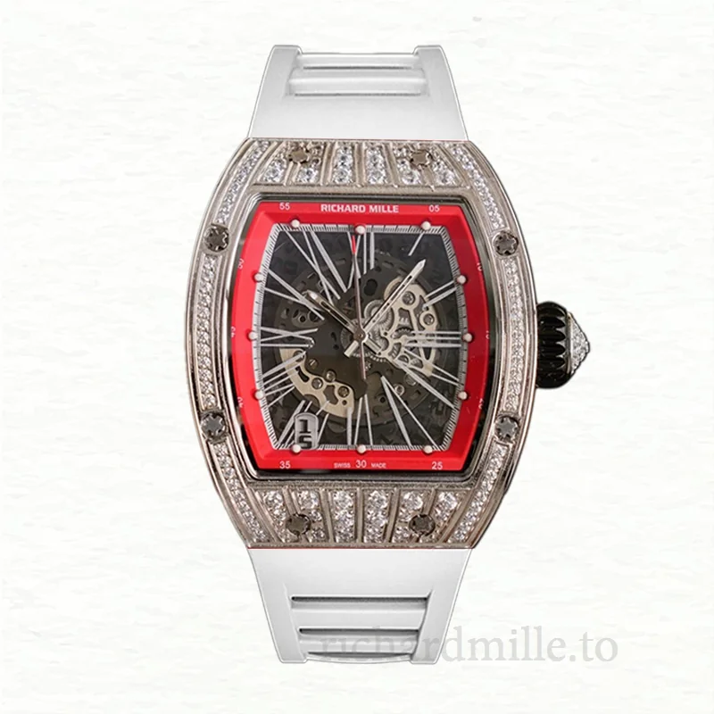 Richard Mille RM023 Men Automatic Roman Numeral Watch Rubber Band