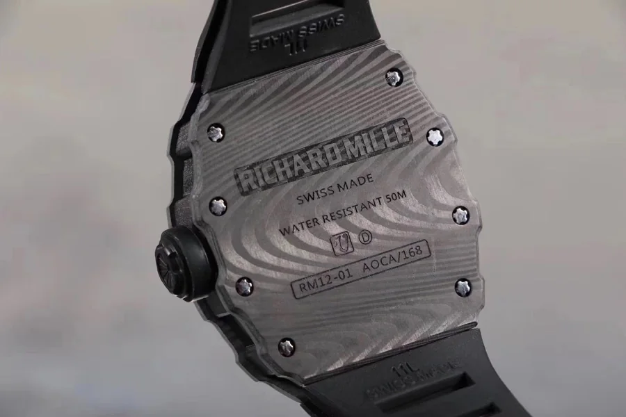 Richard Mille Replica RM 12-01 Black Rubber Strap