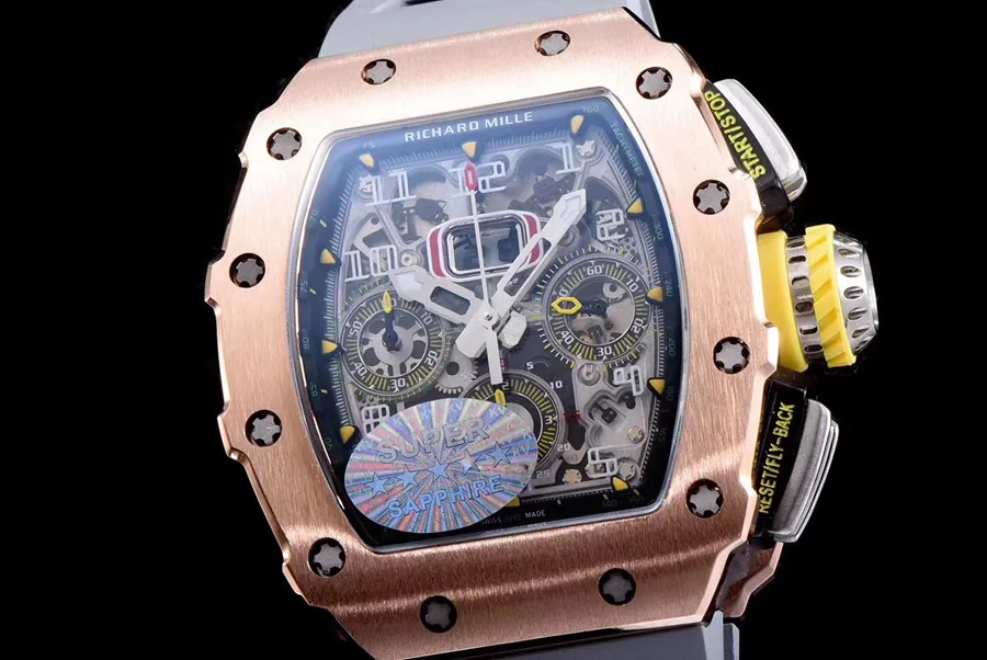 Richard Mille Replica RM 11-03 Grey Rubber Strap