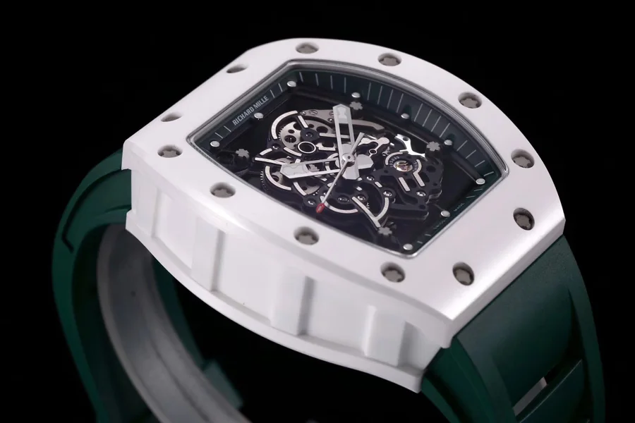 Richard Mille Replica RM 055 Green Strap White Ceramic Bezel