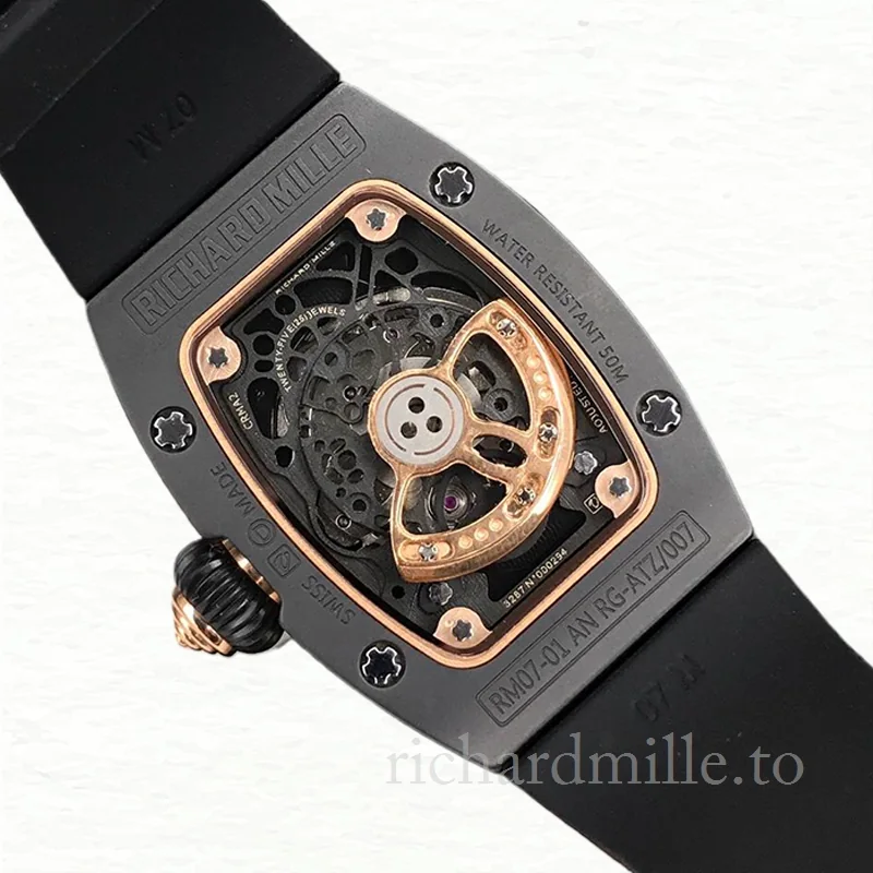 Richard Mille RM37-01 Mechanical Ladies Watch Stainless Steel Rubber Band