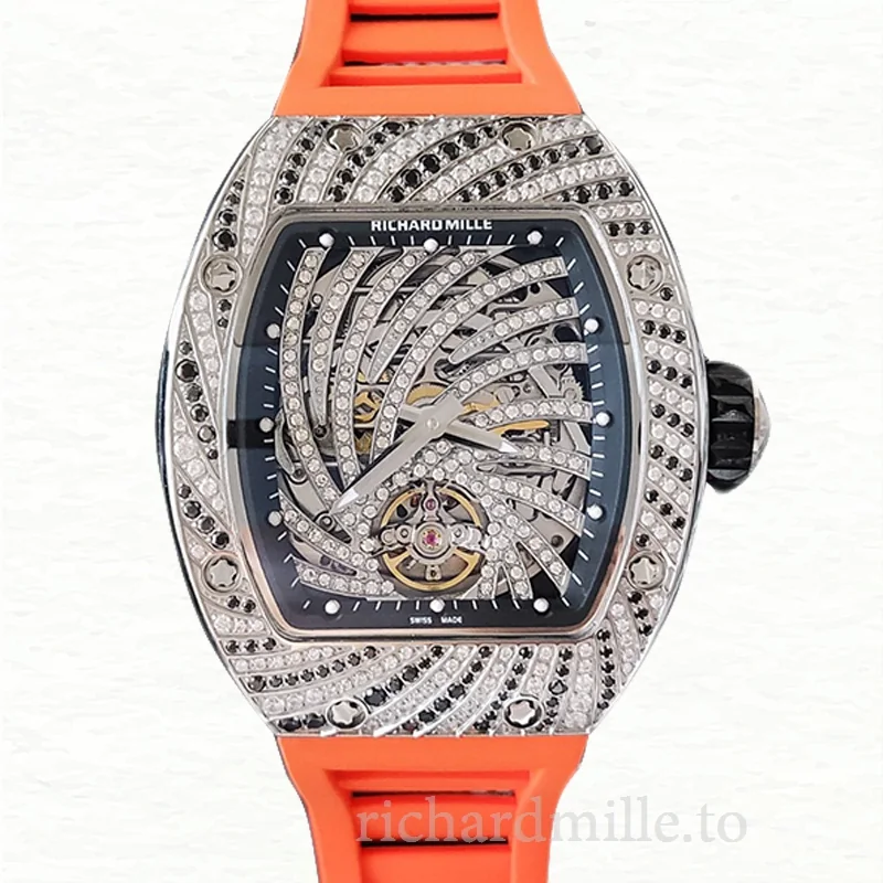 Richard Mille RM51-02 Ladies Mechanical Diamond Bezel Rubber Band