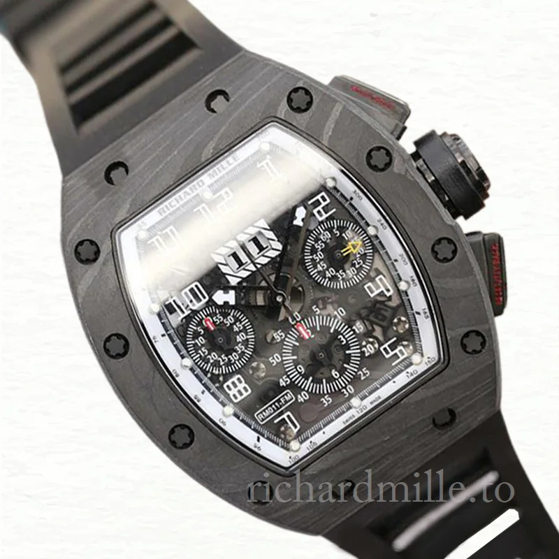 Richard Mille RM011 Automatic Men Watch Rubber Band Titanium