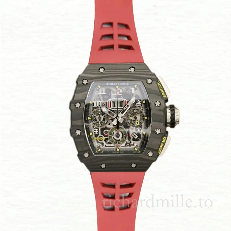 Richard Mille RM11-03 Automatic Men Titanium Rubber Band Transparent Dial