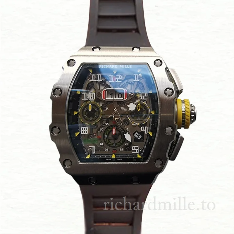 Richard Mille RM011 Men Automatic Stainless Steel Rubber Band