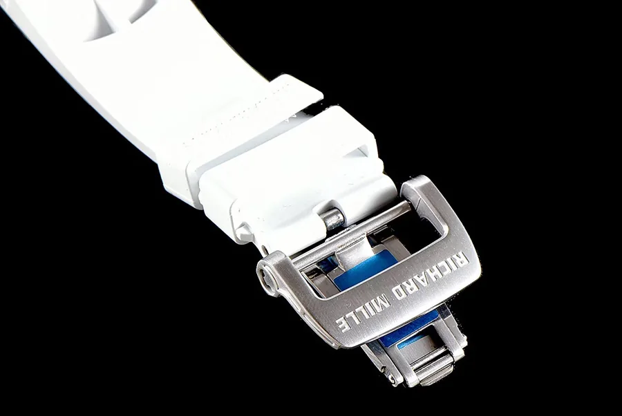 Richard Mille Replica RM 011-03 White Rubber Strap Open-face Digital Dial