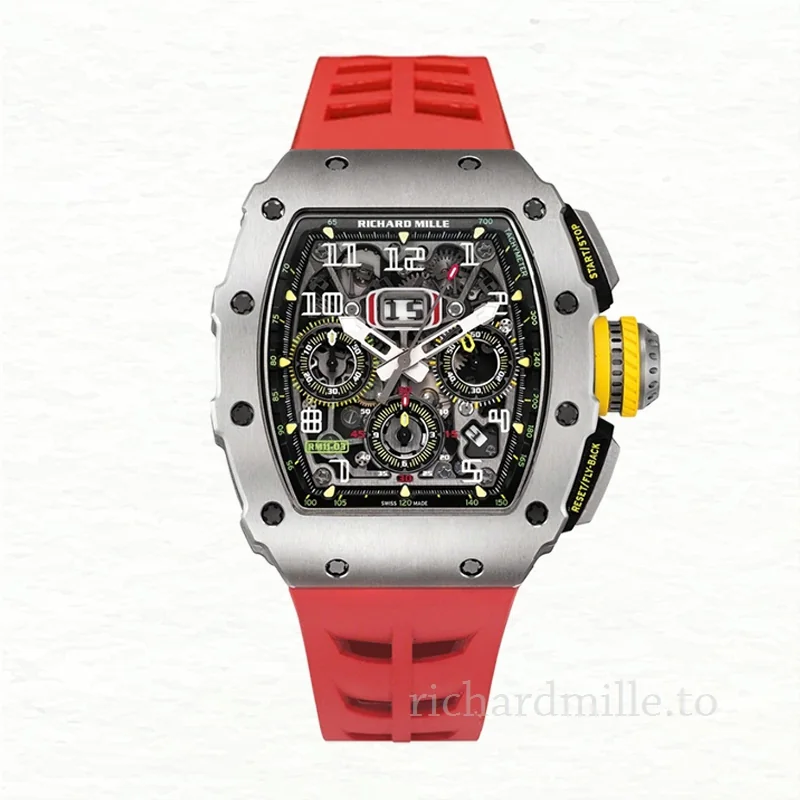 Richard Mille RM 11-03 Transparent Dial Rubber Band Men's Red