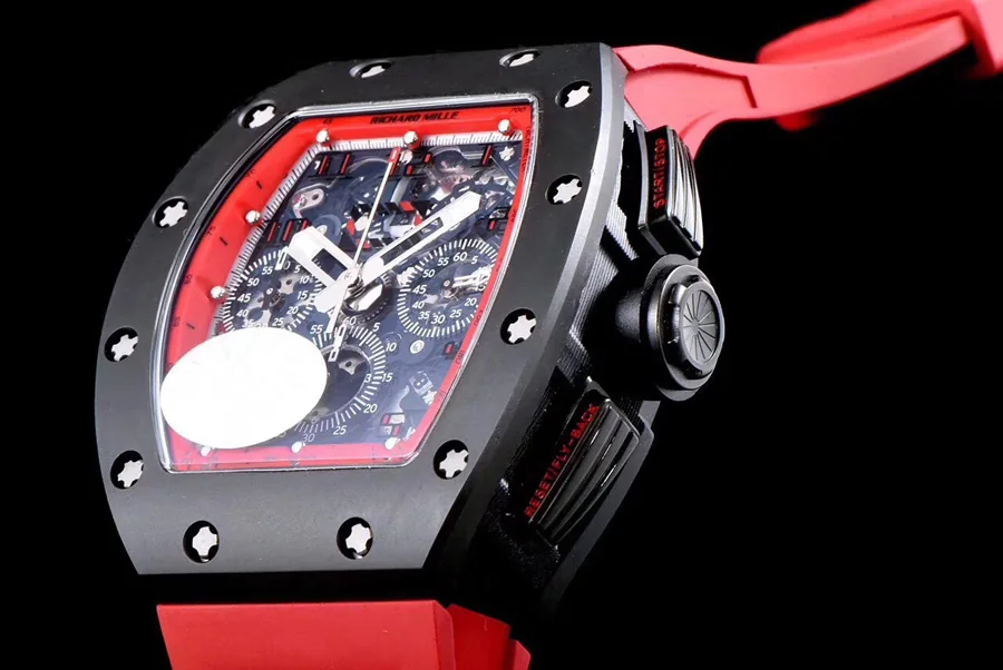 Richard Mille Replica RM 011 Red Rubber Strap