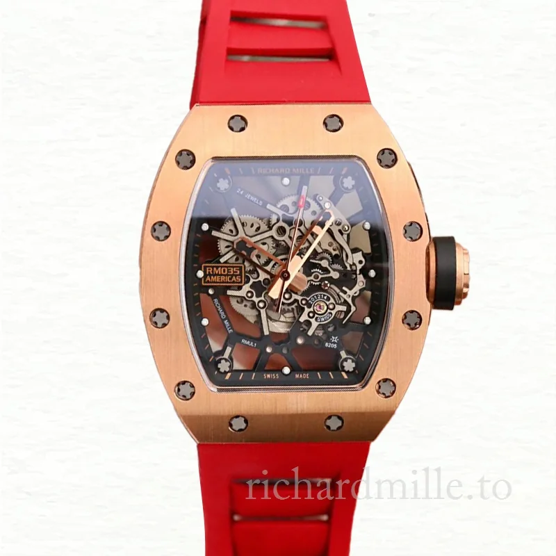 Richard Mille RM035 Men Mechanical Rubber Band Stainless Steel