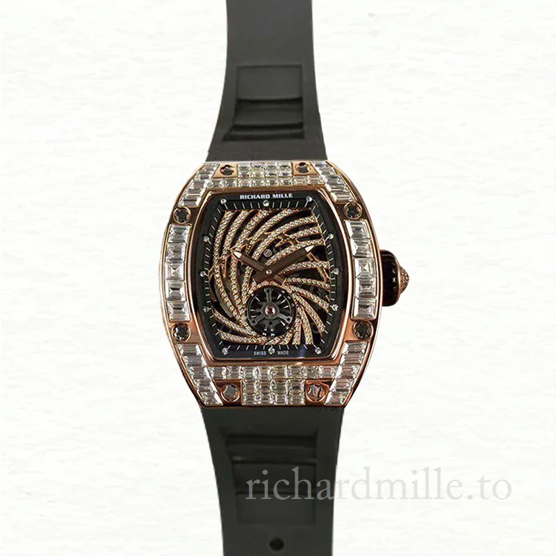 Richard Mille RM51-02 Ladies Mechanical Transparent Dial Rubber Band