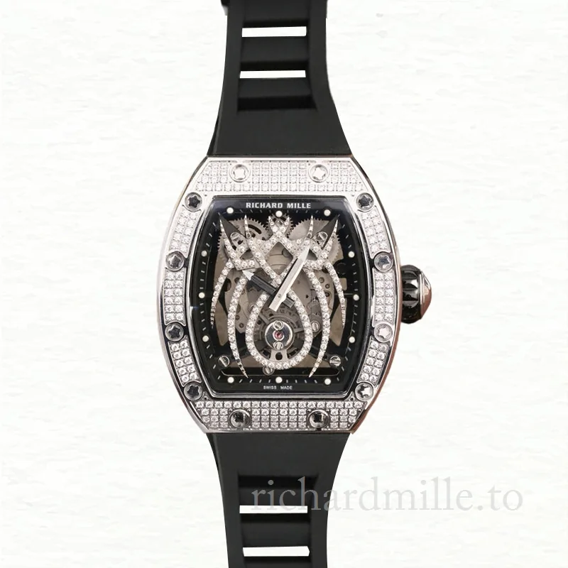 Richard Mille RM019 Hand Wind Men Watch Black With Diamonds Dial