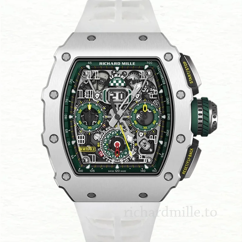 Richard Mille RM 11-03 Transparent Dial Men's Rubber Band Silver