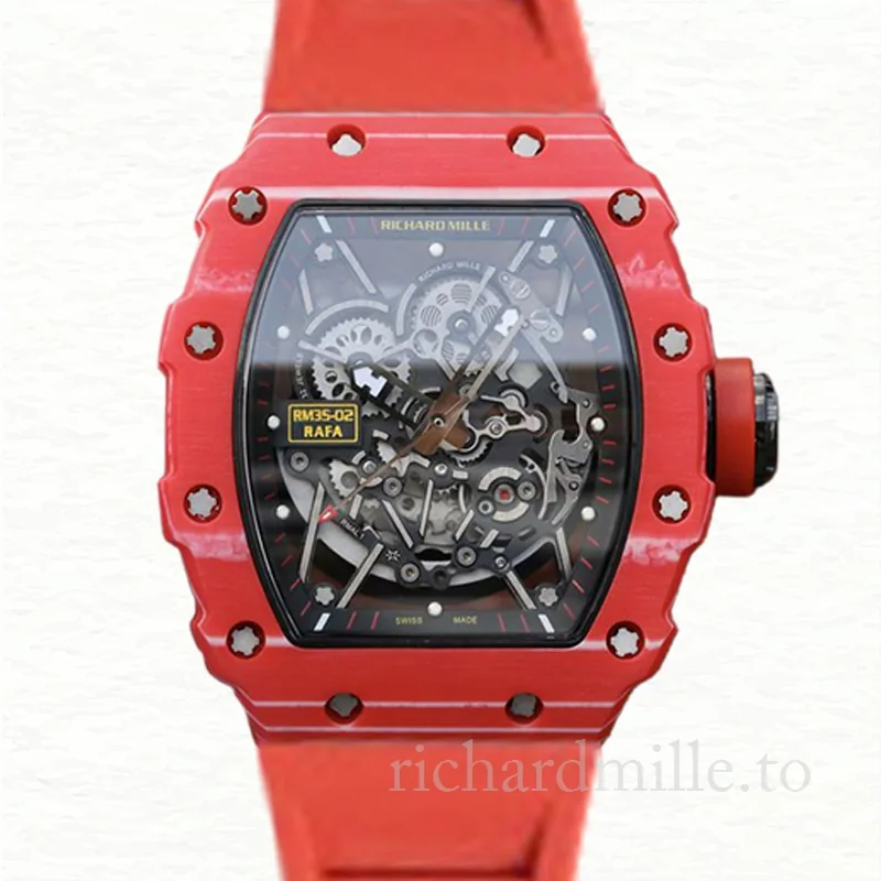 Richard Mille RM35-02 Men Mechanical Ceramics Bezel Transparent Dial
