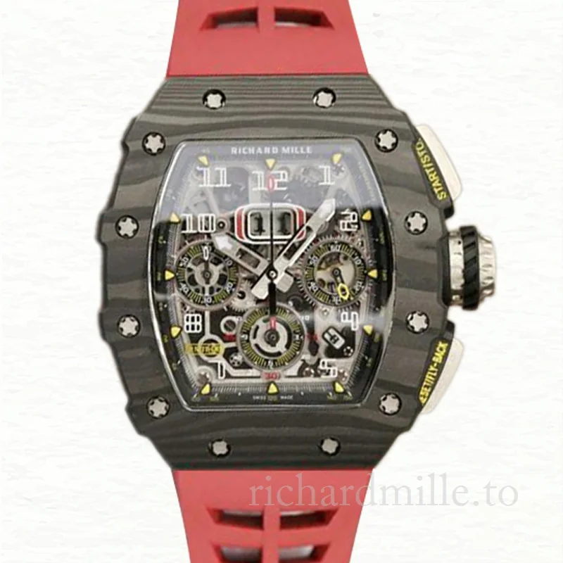 Richard Mille RM11-03 Automatic Men Titanium Rubber Band Transparent Dial