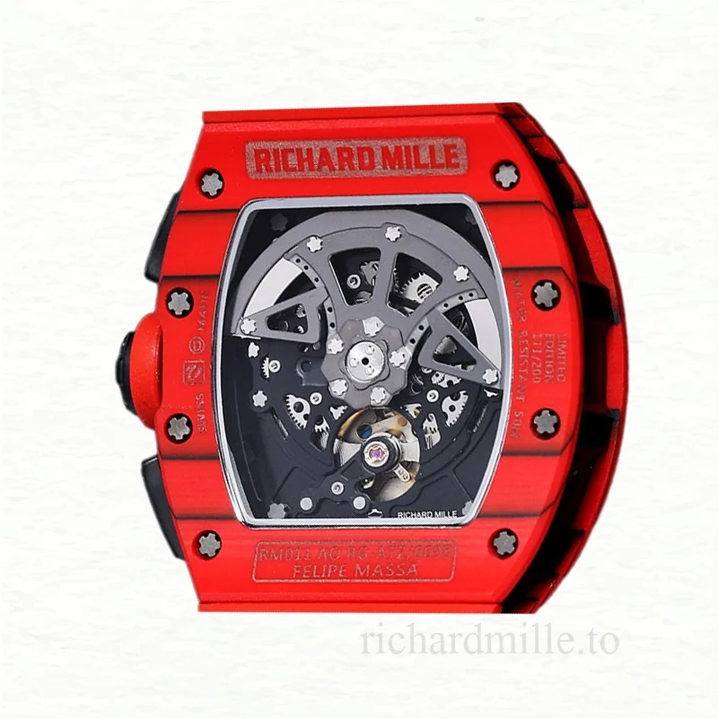 Richard Mille RM 011 Automatic Men Watch Transparent Dial Ceramics Bezel