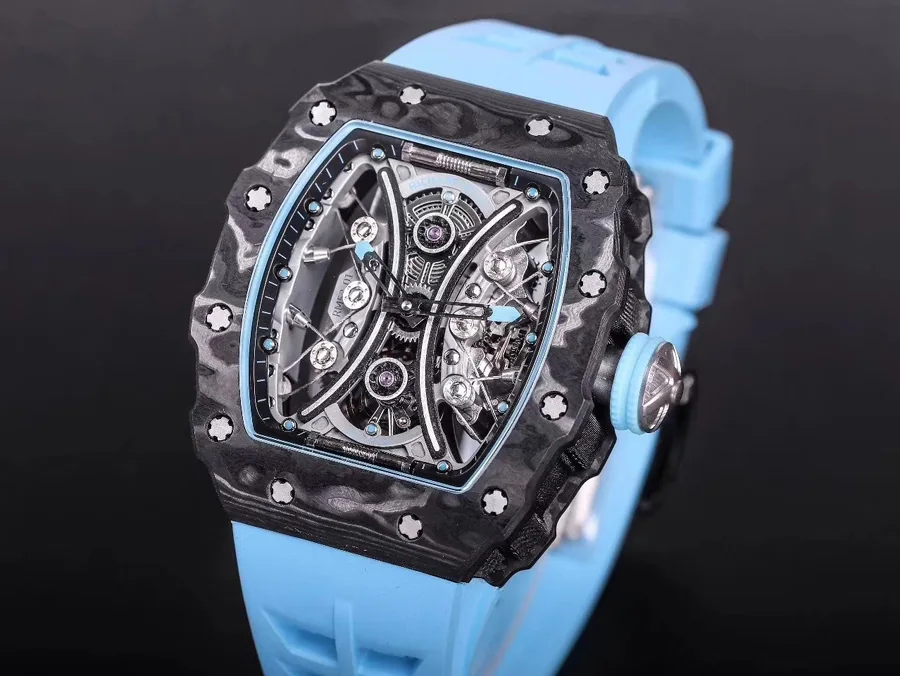 Richard Mille Replica RM 53-01 Blue Rubber Strap