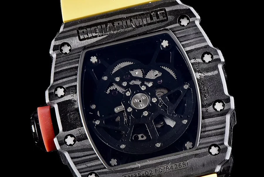 Richard Mille Replica RM 35 Yellow Imported Rubber Strap