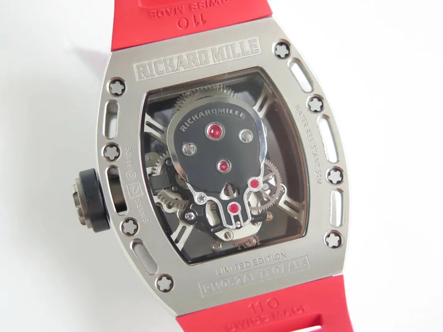 Richard Mille Replica RM 052 Red Rubber Strap Titanium Bezel