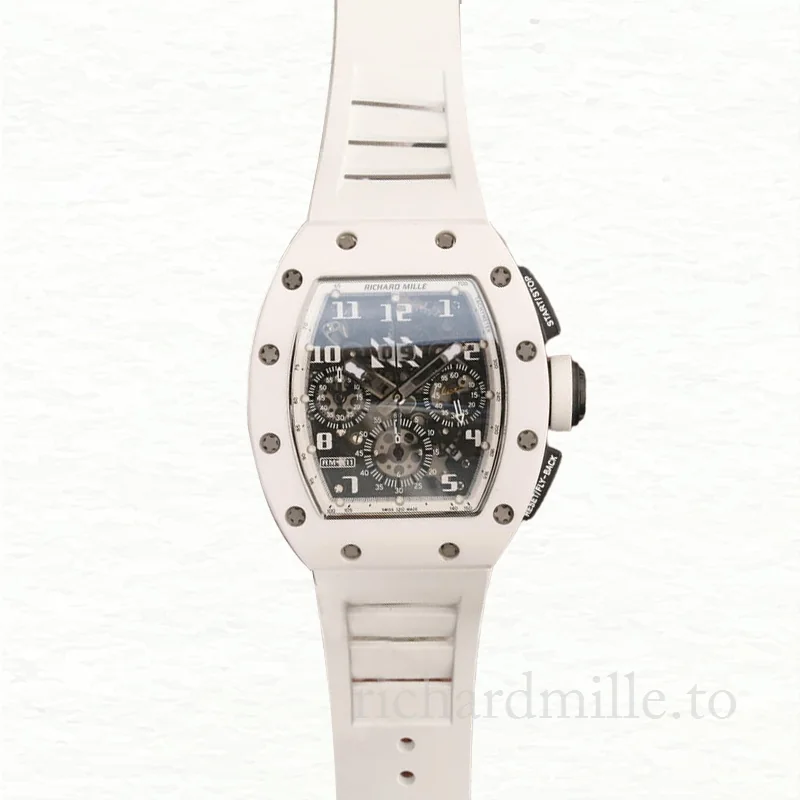 Richard Mille RM011 Men Automatic Ceramics Bezel Transparent Dial Watch