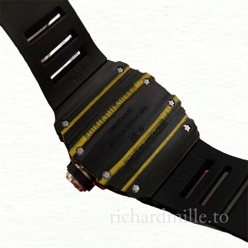 Richard Mille RM12-01 Men Mechanical Carbon Fiber Watch Black Dial