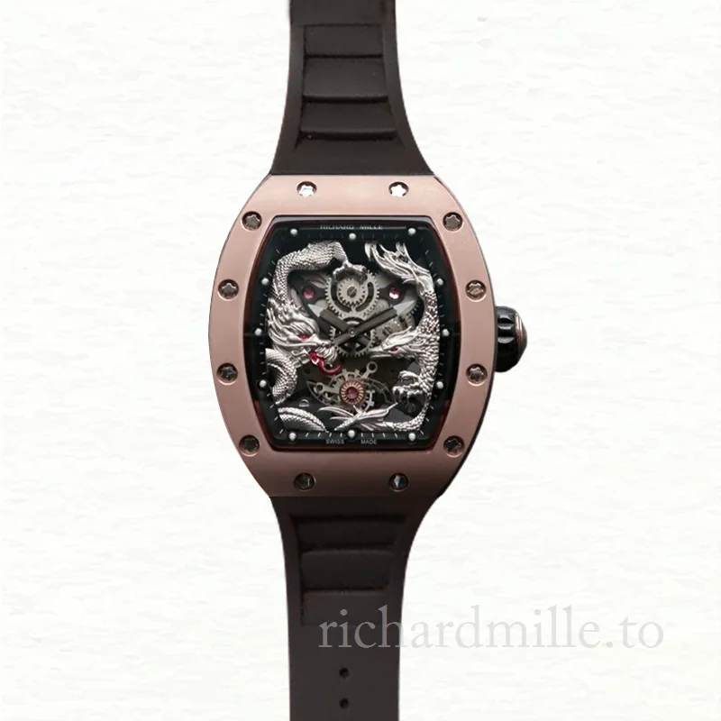 Richard Mille RM57-01 Mechanical Men Stainless Steel Rubber Band