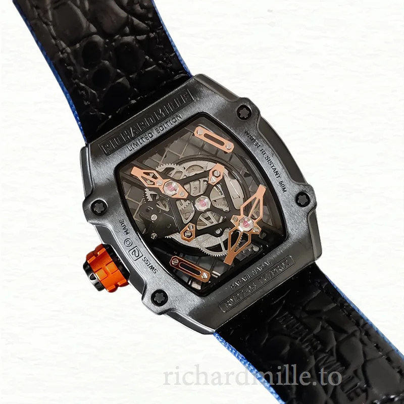 Richard Mille RM27-04 Mechanical Men Transparent Dial Nylon Strap Watch