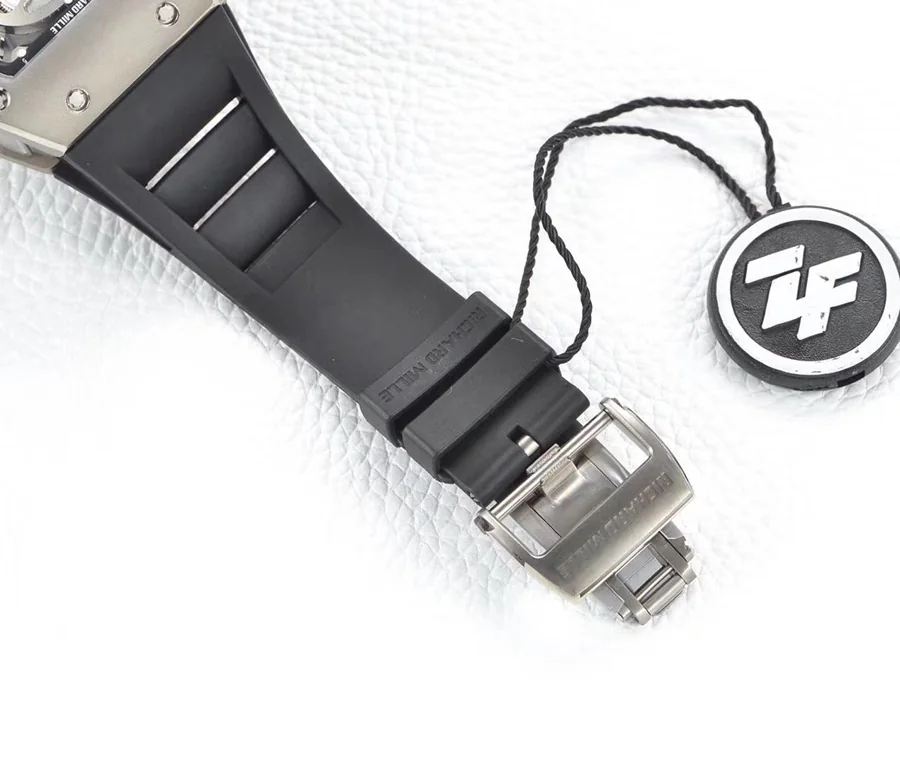 Richard Mille Replica RM 052 Black Rubber Strap Folding Buckle