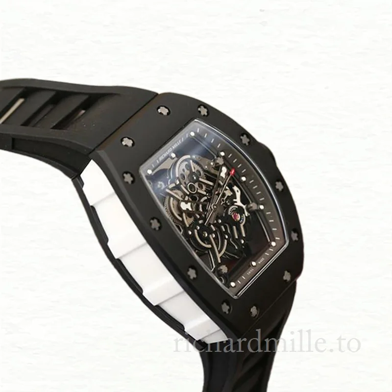 Richard Mille RM055 Mechanical Men Transparent Dial Rubber Band