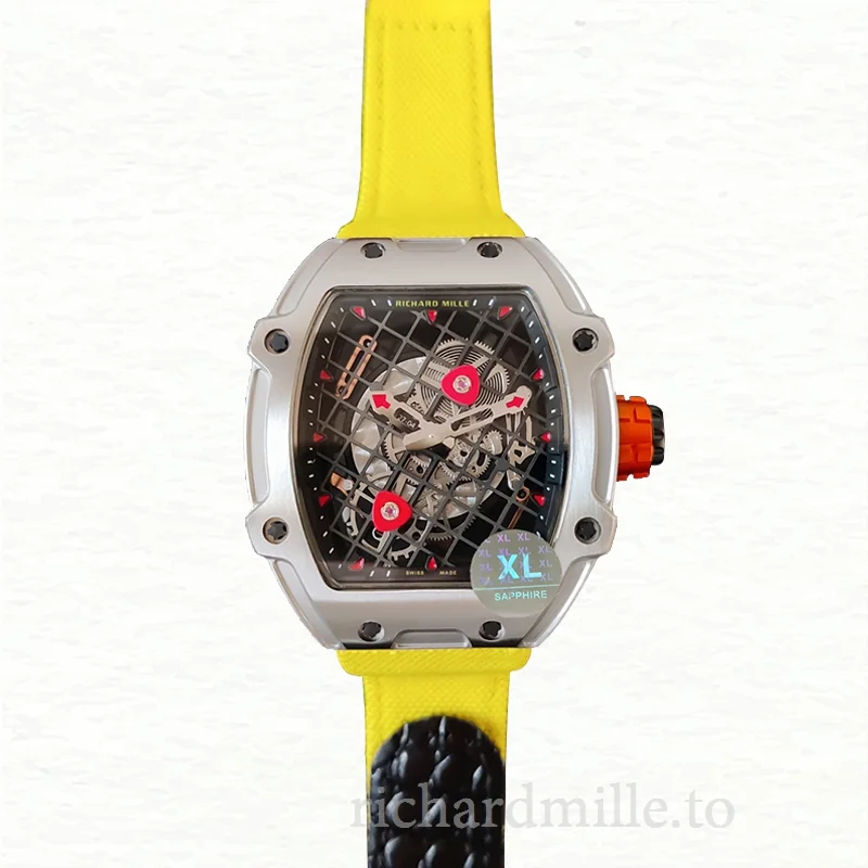Richard Mille RM27-04 Men Mechanical Transparent Dial Nylon Strap Stainless Steel