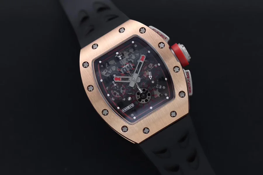 Richard Mille Replica RM 011 Black Strap Black Dial