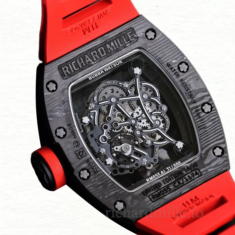 Richard Mille RM055 Automatic Men Dot Watch Transparent Dial
