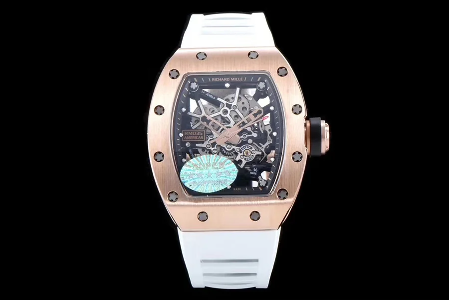 Richard Mille Replica RM 035 White Rubber Strap