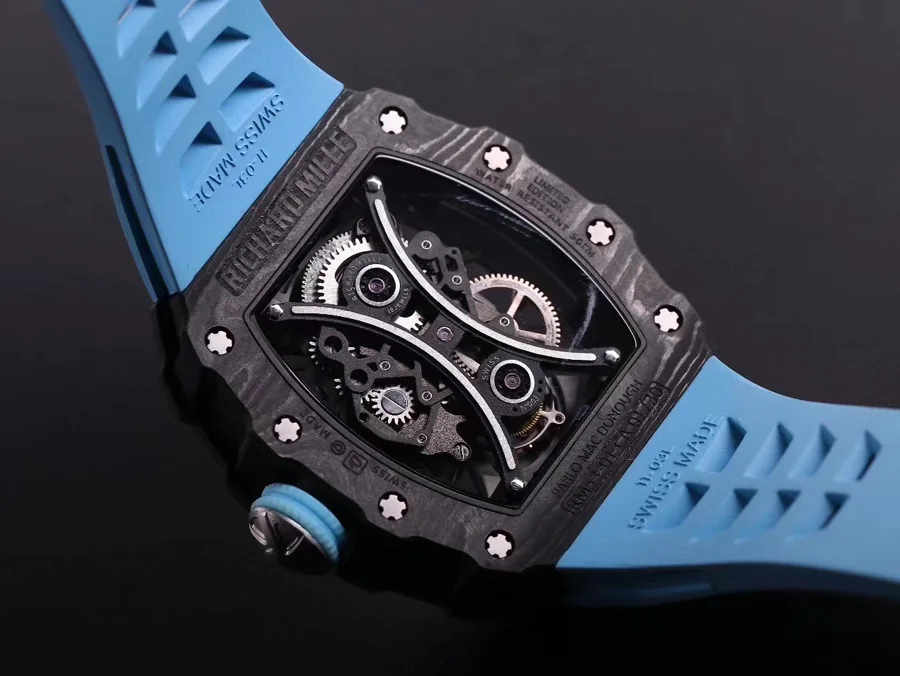 Richard Mille Replica RM 53-01 Blue Rubber Strap