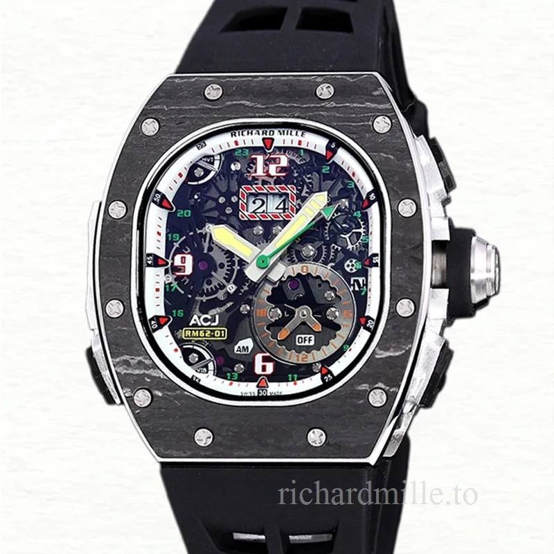 Richard Mille RM 62-01 Men Automatic Transparent Dial Watch
