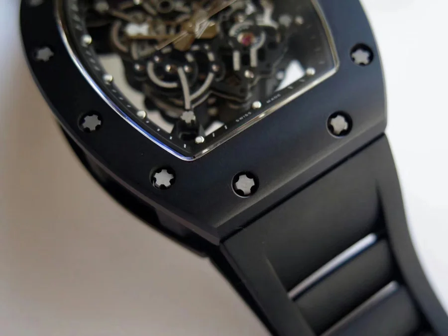 Richard Mille Replica RM 055 Black Rubber Strap