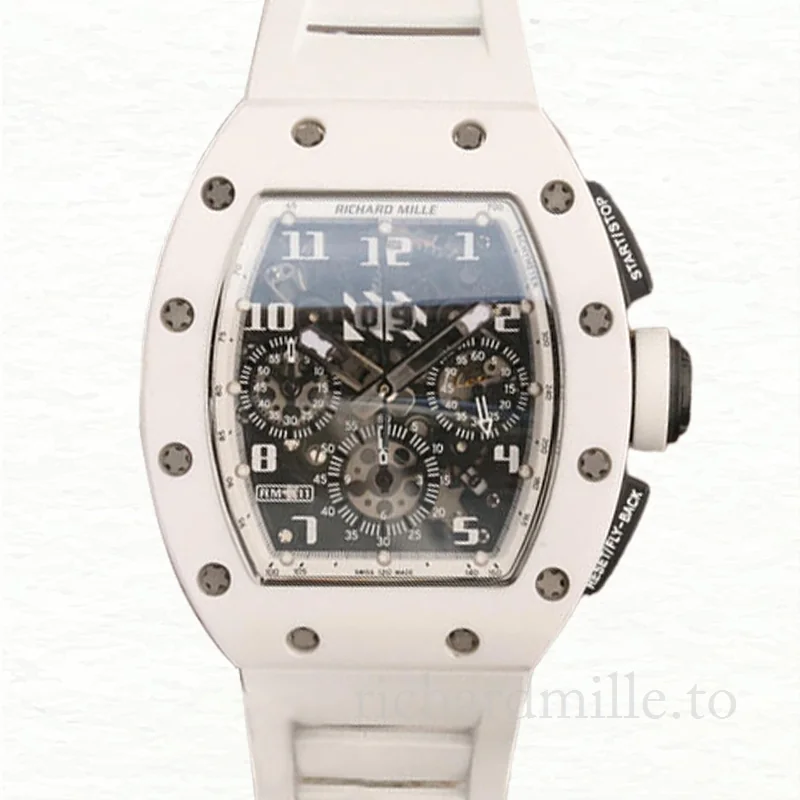 Richard Mille RM011 Men Automatic Ceramics Bezel Transparent Dial Watch