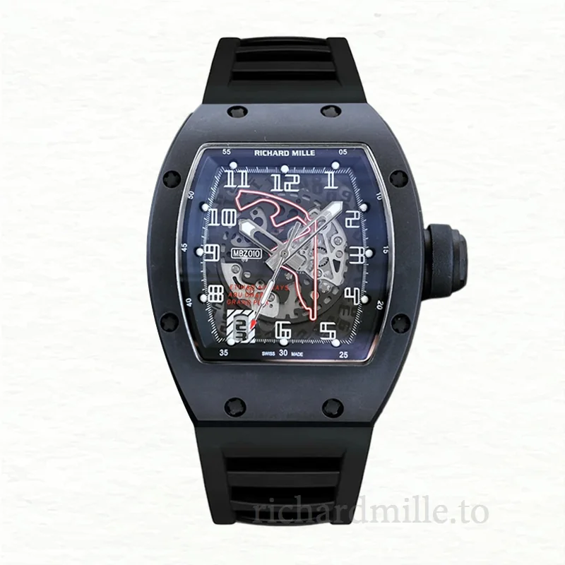 Richard Mille RM010 Automatic Men Watch Arabic Numeral Rubber Band