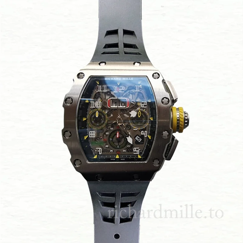 Richard Mille RM011 Men Automatic Rubber Band Watch